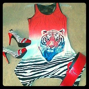 Vintage Tiger/zebra print tank