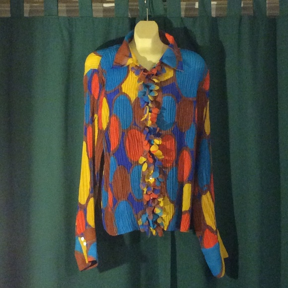 Milano Blouse Top Sz 2x. Beautiful Colors.