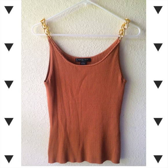 august silk Tops - gold chain top✨