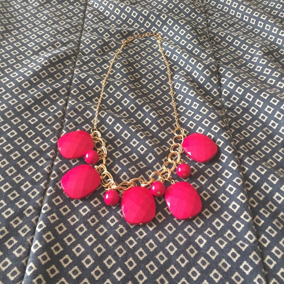 Raspberry beaded necklace