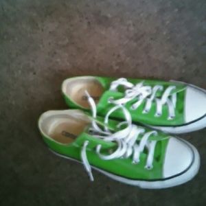Green and White Chuck Taylor's