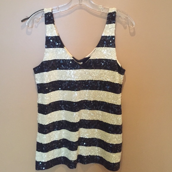 J. Crew Tops - J.Crew stripe sequin tank
