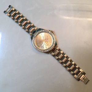 Gold rhinestoned watch