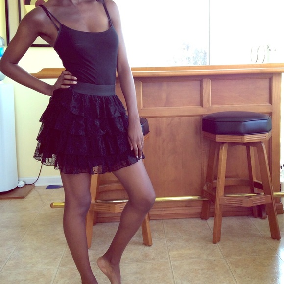 Black lace skirt