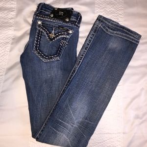 Miss Me Straight Leg Jeans with Button Pocket
