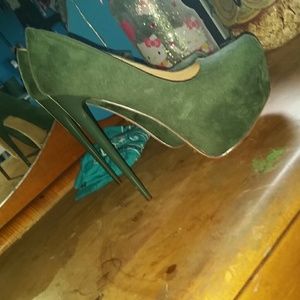 Dark Mossy Green Heels