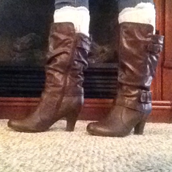 Dark Brown Heeled Boots