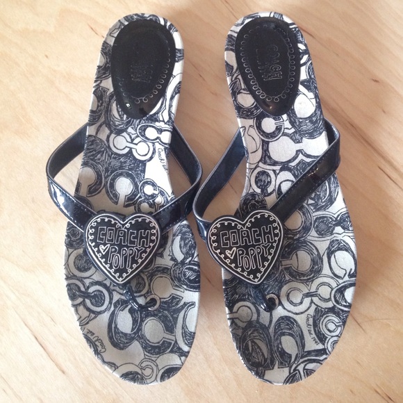 Coach size 9.5 Black Poppy sandals