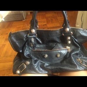 Balenciaga Giant 12 Work Bag, Black w rose gold