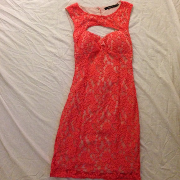Orange open back dress