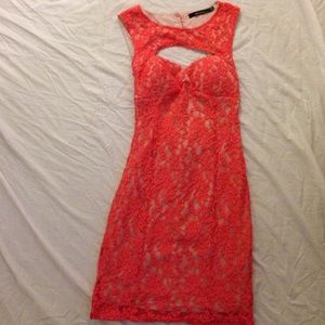 Orange open back dress