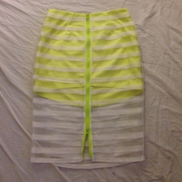 Green and white zip up skirt