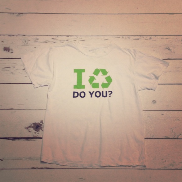 Green and white T-shirt