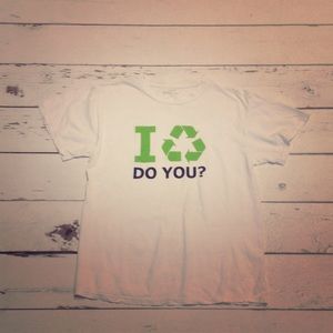 Green and white T-shirt