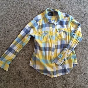American Eagle Fannel Yellow Shirt