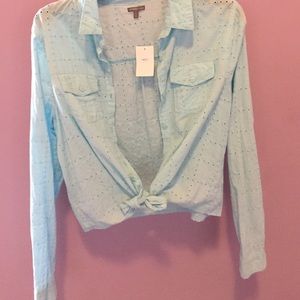 light blue shirt