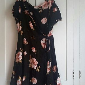 Vintage floral wrap dress
