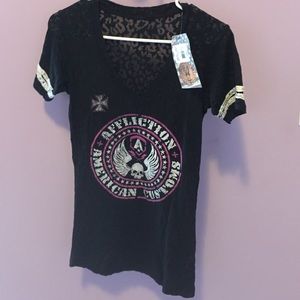 black and white shirt