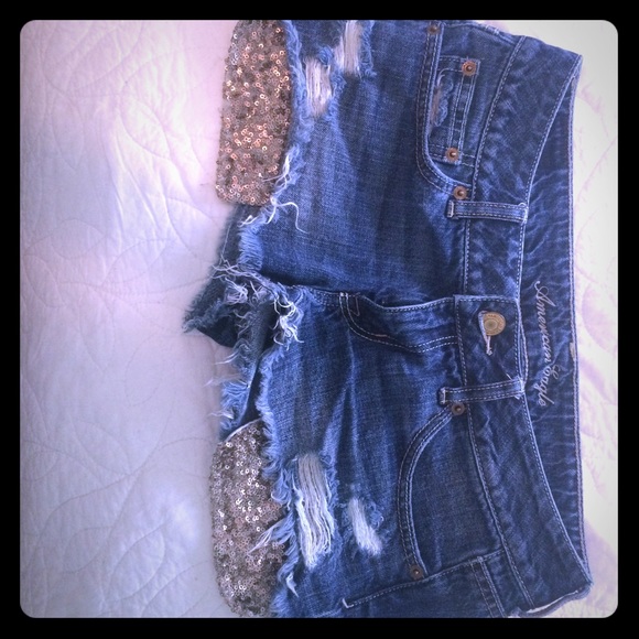 AE glitter pocket cut-offs!!