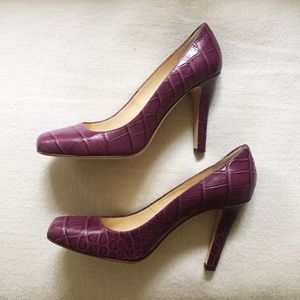 kate spade Purple Crocco Print Heels (size 7.5)