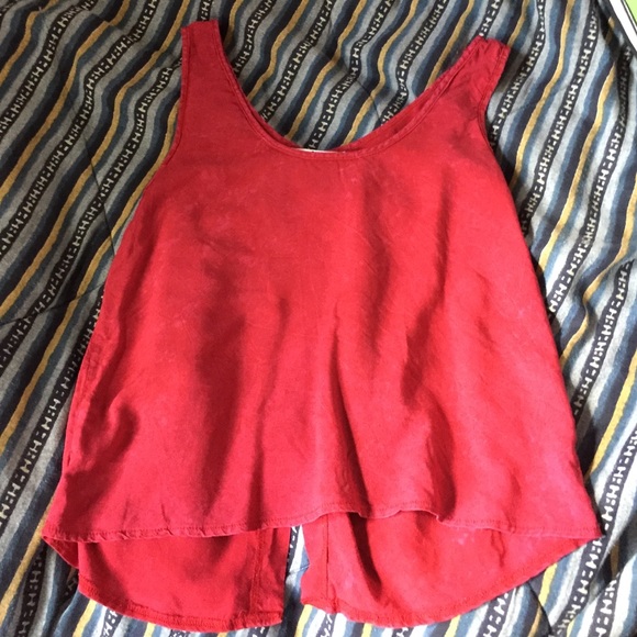 Cute Red Open Back Tank