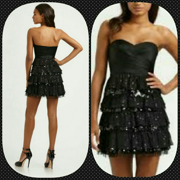 BCBG Sequin Tiered Dress