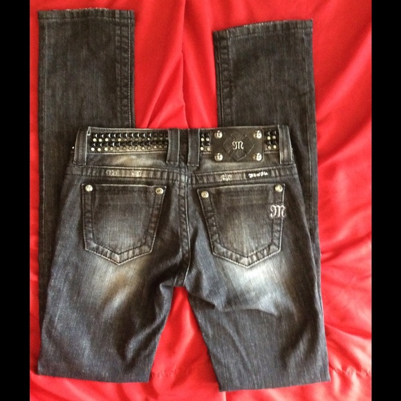 Miss Me black studded bling waist sz 25