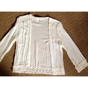 Forever 21 Cream & Lace Cardigan NWOT
