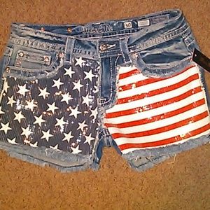 Miss Me American sequin shorts