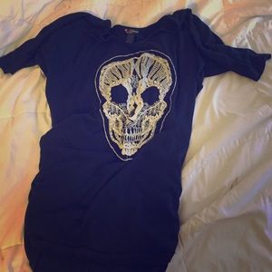 Navy blue skull tunic.