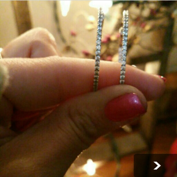 Beautiful inside out diamond hoops