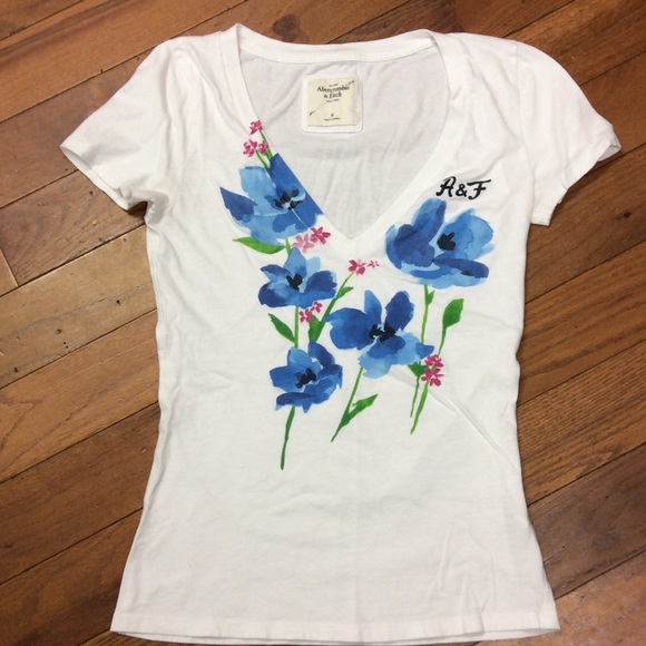Abercrombie & Fitch White V-Neck T-Shirt M - Picture 1 of 2