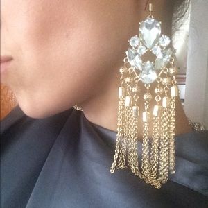 Bold and gold long earrings just stunning