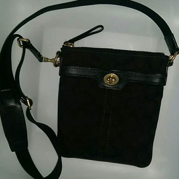 Coach signature cross body purse