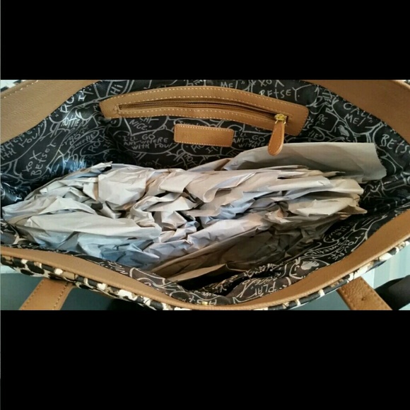 - SOLD - Betsey Johnson Quilted Heart Cheetah Tote - Picture 3 of 4