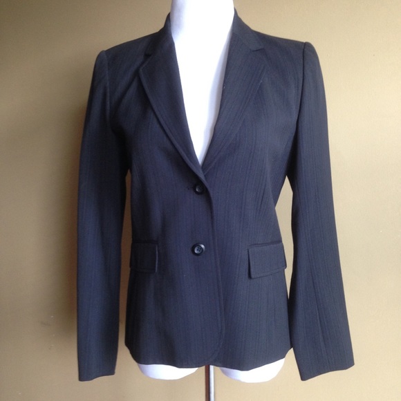 Black/blue pinstripe blazer