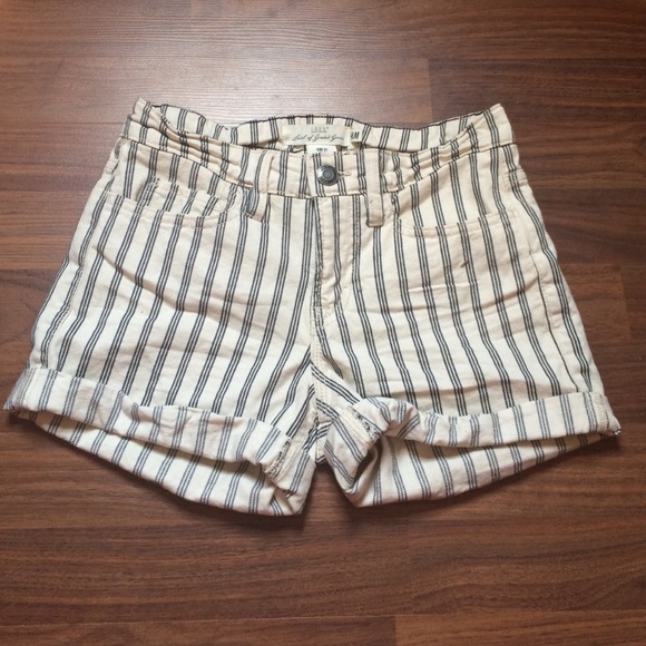 High waisted striped shorts