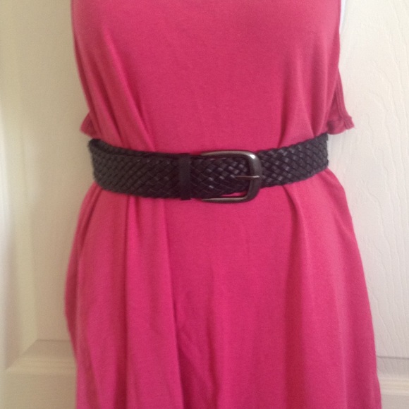 NWOT Black Braided Faux Leather Belt