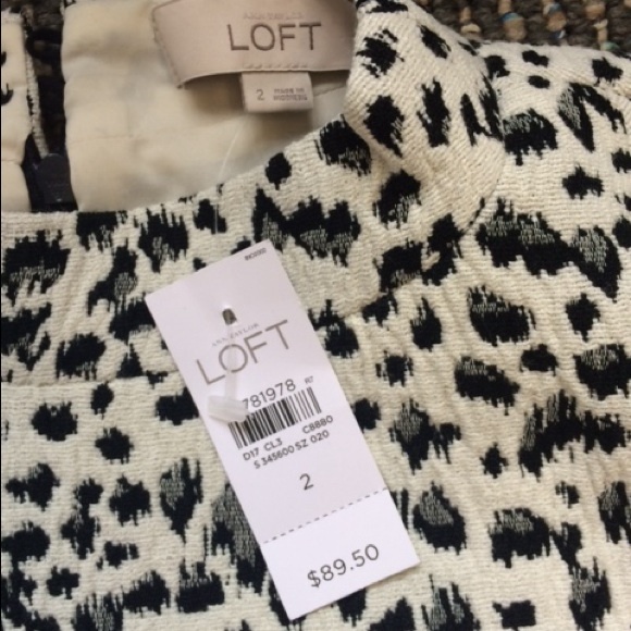 Ann Taylor LOFT Snow Leopard dress, size 2 - Picture 2 of 2