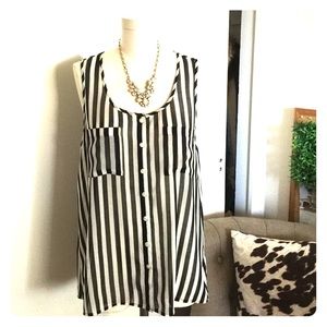 Black and White Striped Top
