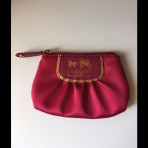 Hot pink coach coin purse