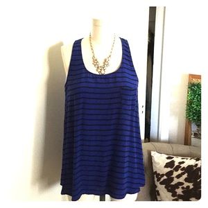 Blue with Black Stripes Top