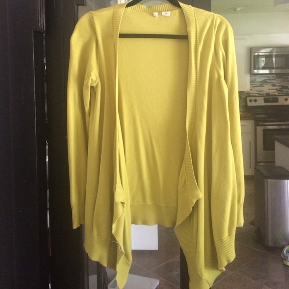 Anthropologie Open Front Lime Sweater