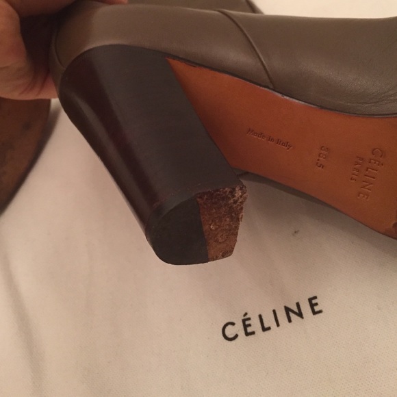 Khaki Celine Knee High Boots : Worn Twice - Picture 3 of 4