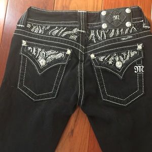 Miss Me SZ 26 black zebra jeans