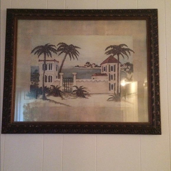 Palm tree mirror and picture