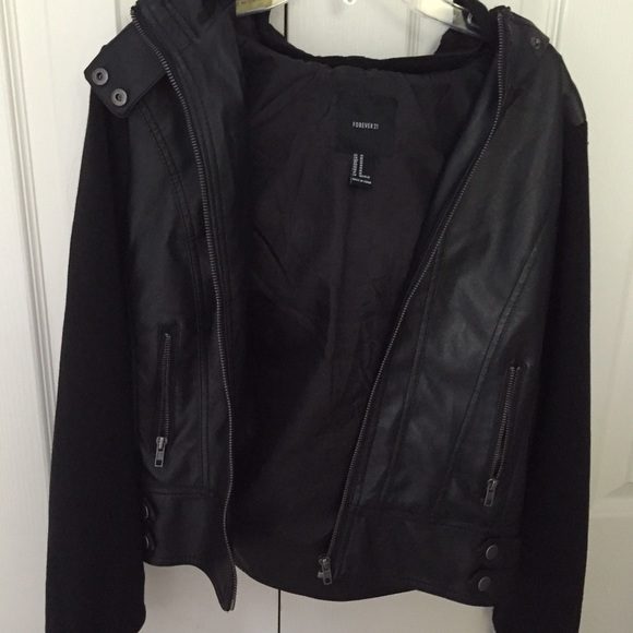Forever 21 partially leather jacket