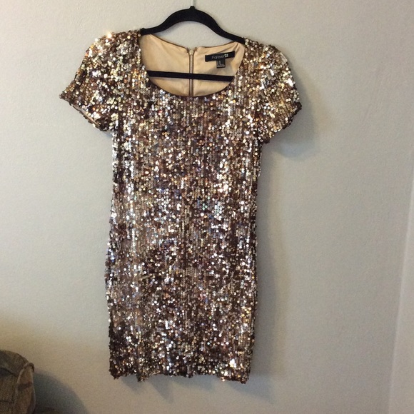 Gold Sequin Party Dress