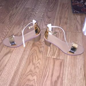 Zara leather gold sandals