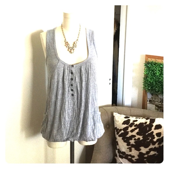 Grey Buttoned Top